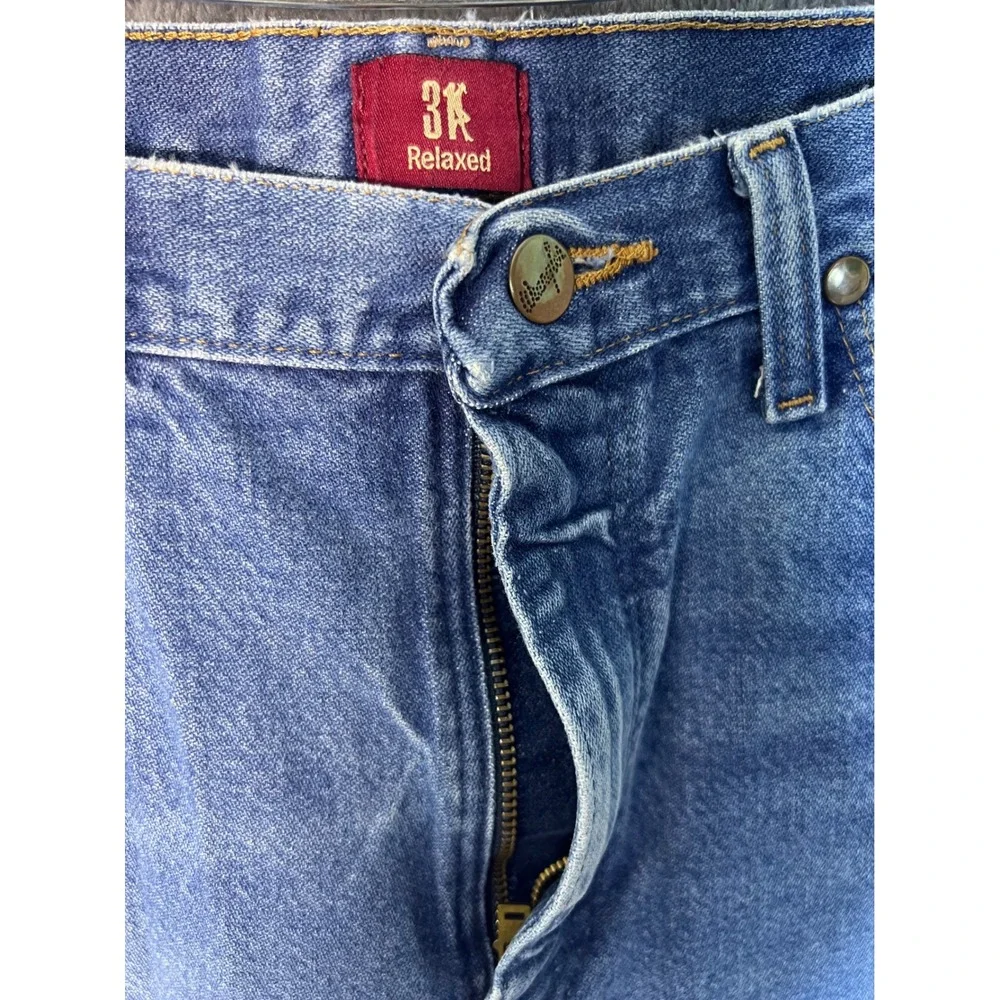 Wrangler 31x32 Relaxed Fit Jeans Medium Wash Distressed Denim Mens
